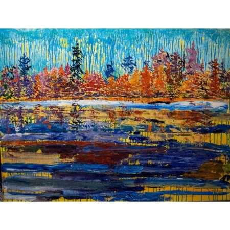 Blue Harmony landscape original art by artist Pat McGoey
