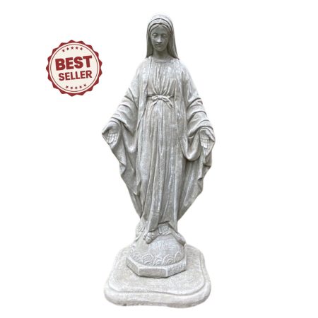 Madonna cement statue garden art available at The Gallery Upstairs