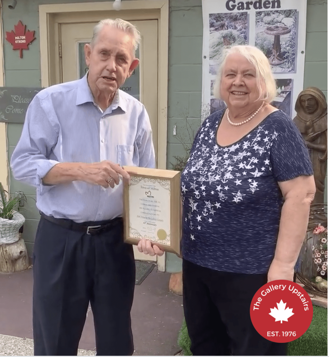 Hedi Nowak celebrates 45 years in business with Mayor Gordon Krantz