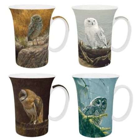 Robert Bateman Owl Mug Set of 4