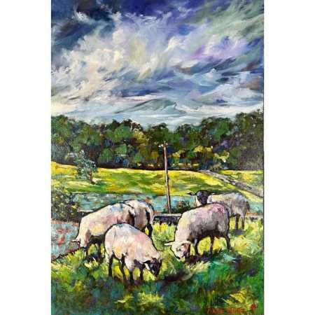 Fifty Shades of Green oil on canvas by artist Anne More