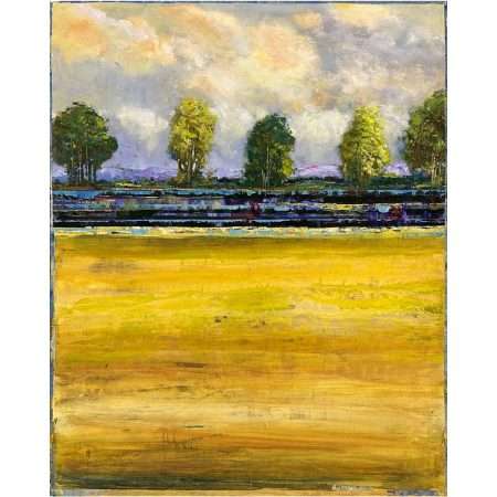 Tree Line Horizon 1 - 48X36 original acrylic on canvas artwork by artist Fiona Hoop