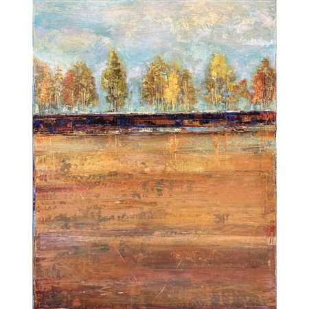 Tree Line Horizon 2 - 48X36 original acrylic on canvas art by artist Fiona Hoop