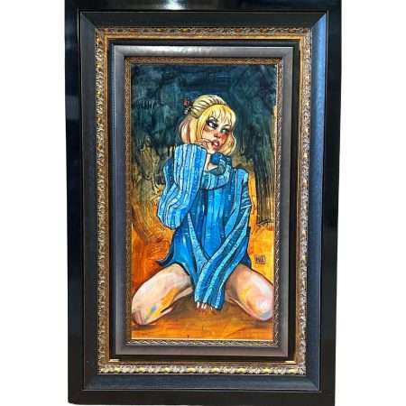 Quarantine Blues_framed original oil on board art_23x12_artist Todd White
