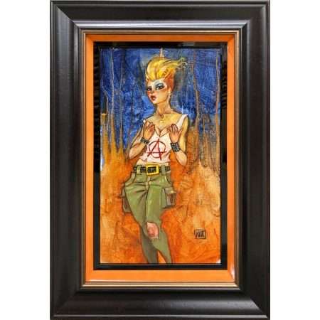 Social Distancing_framed_original art_21x 11 by Artist Todd White