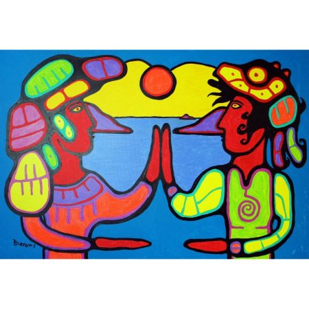 Spiritual Union original acrylic on canvas indigenous art_44x30_950_artist Karl Burrows