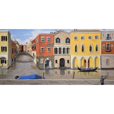Morning In Venice_original acrylic on canvas art_Dave Rheaume artist_36x18_1400