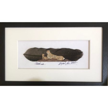 Cheetah and Family Feather Art