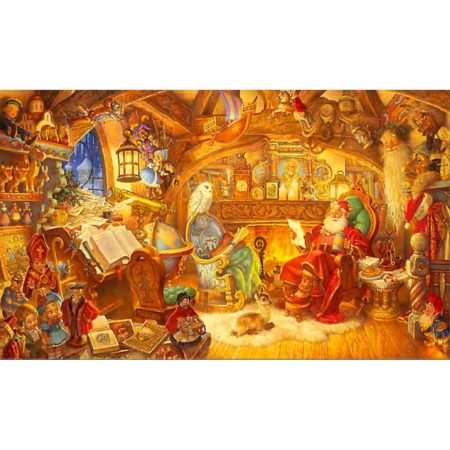 St. Nick In His Study Art Print