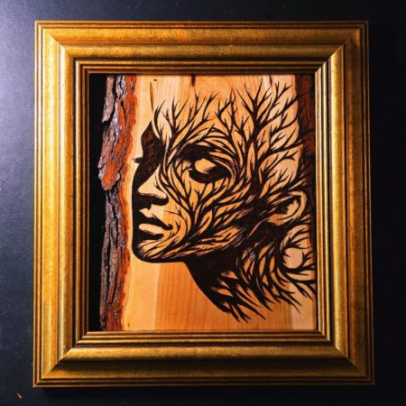 Nature's Embrace Burnt Wood Art